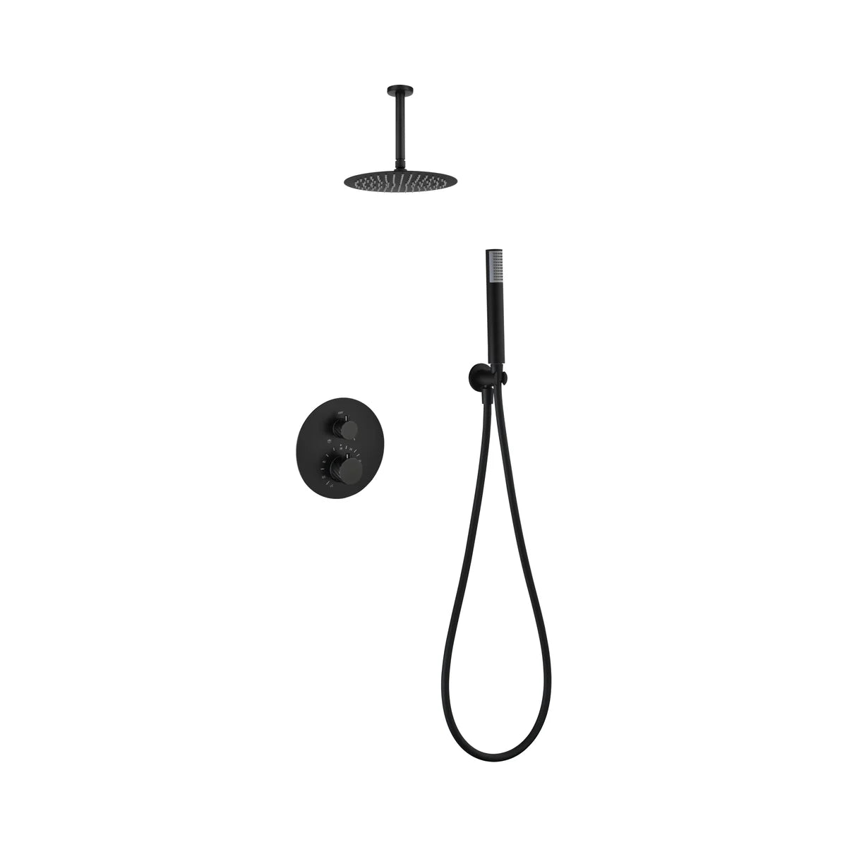 Conjunto Ducha Termostático Imex Palau Negro Mate - principal - Imex
