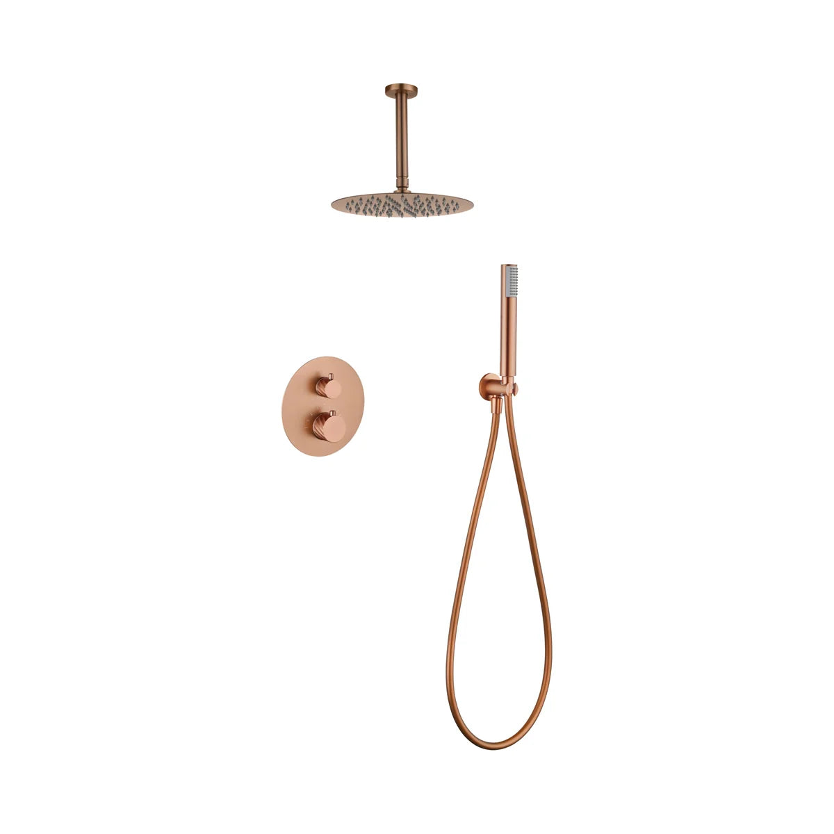 Conjunto Ducha Termostático Imex Palau Oro Rosa Cepillado - principal - Imex