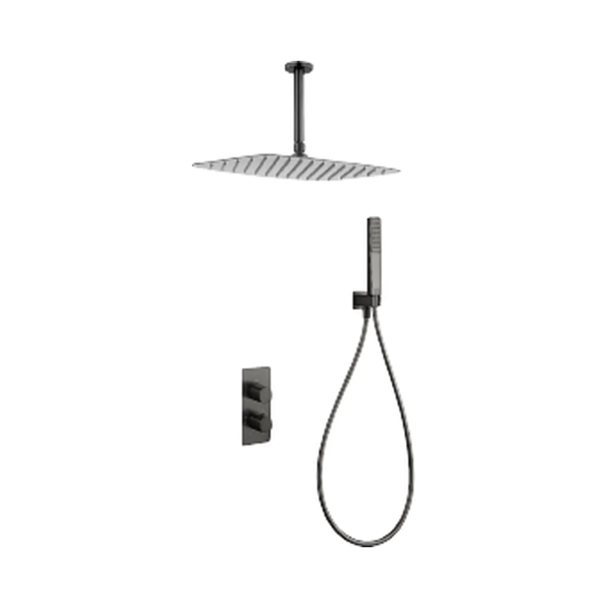 Conjunto Ducha Termostático Imex Sassari Black Gun Metal - principal - Imex