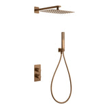 Conjunto ducha termostático empotrado Toscana oro rosa cepillado Imex