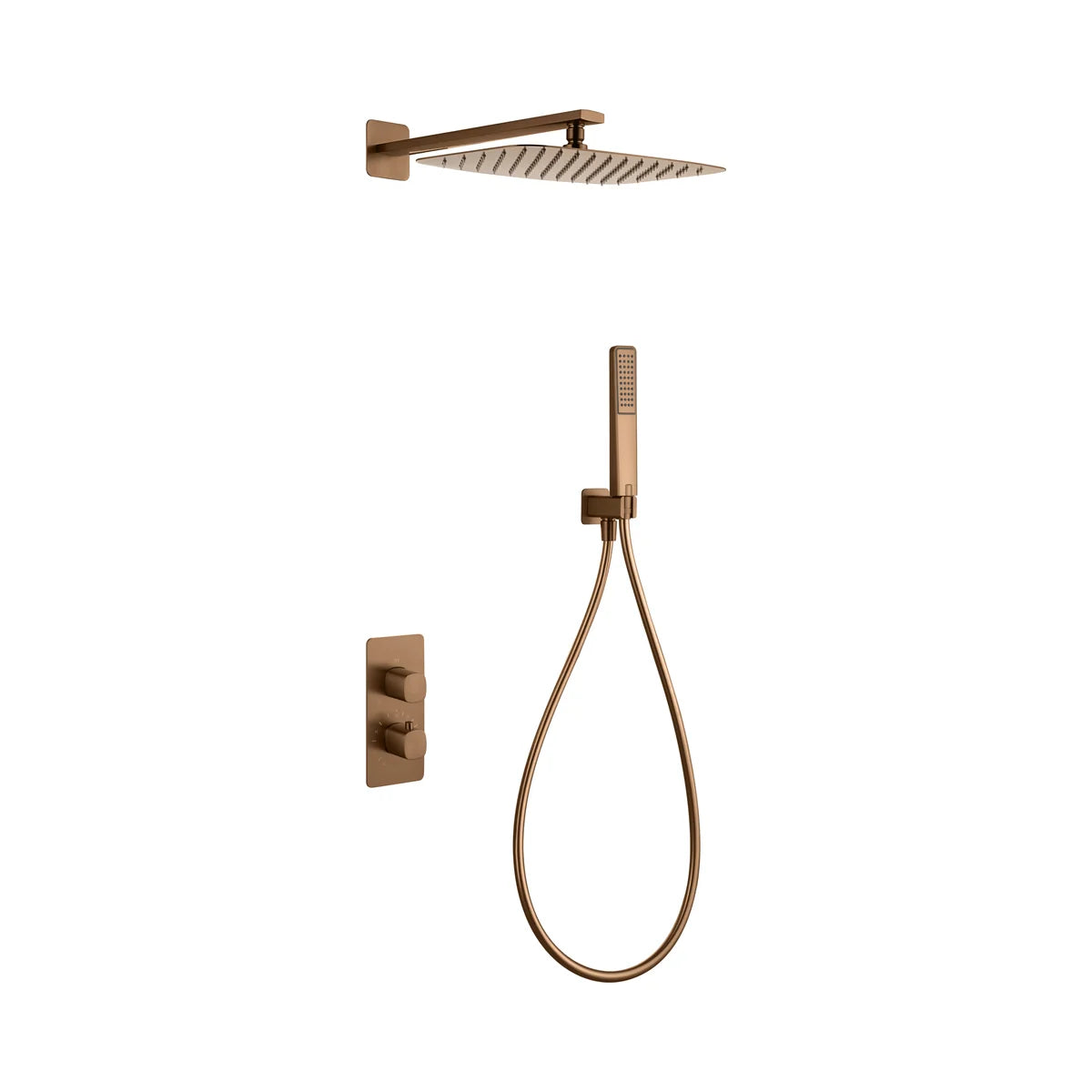 Conjunto Ducha Termostático Imex Toscana Oro Rosa Cepillado - principal - Imex