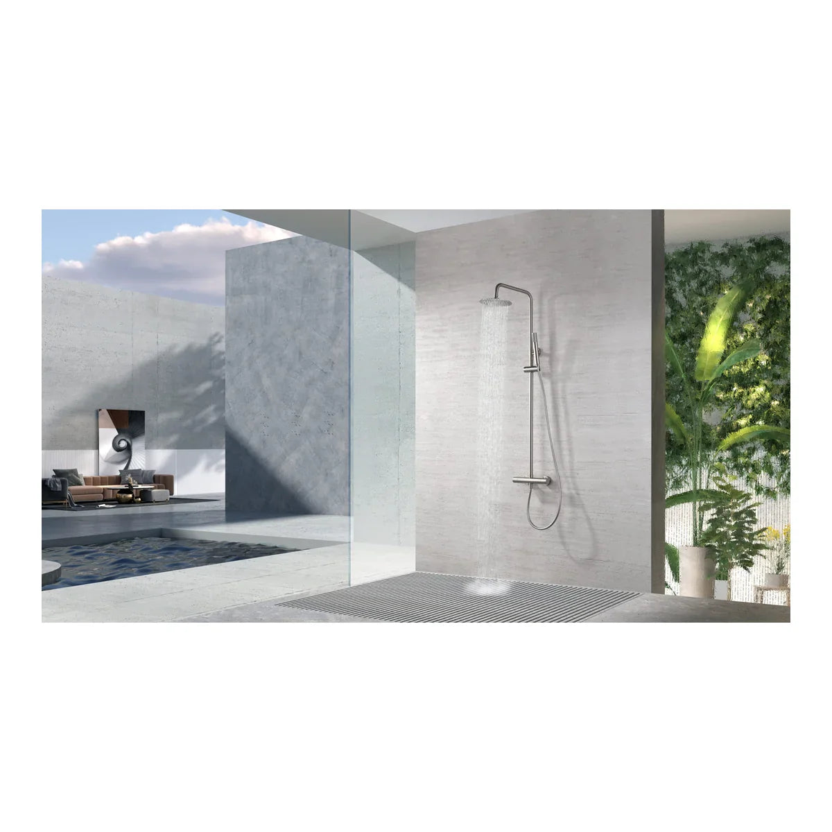Monza Brushed Nickel Thermostatic Shower Set