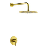 Set monomando empotrado 1 vía Monza con rociador oro cepillado Imex