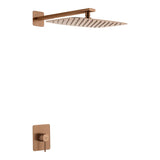Set Monomando Empotrado 1 Vía Firenze Con Rociador Oro Rosa Cepillado Imex