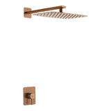 Set Monomando Empotrado 1 Vía Toscana Con Rociador Oro Rosa Cepillado Imex