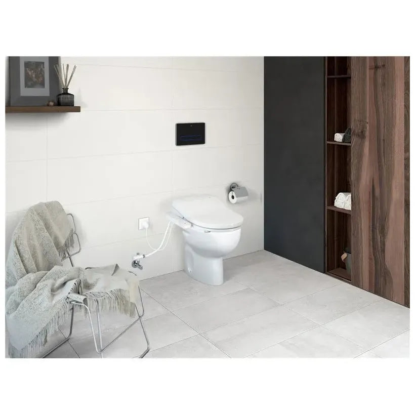 Roca Victoria Multiclean Vaso sanitário com saída horizontal de 35,5 cm fabricado em porcelana de cor branca