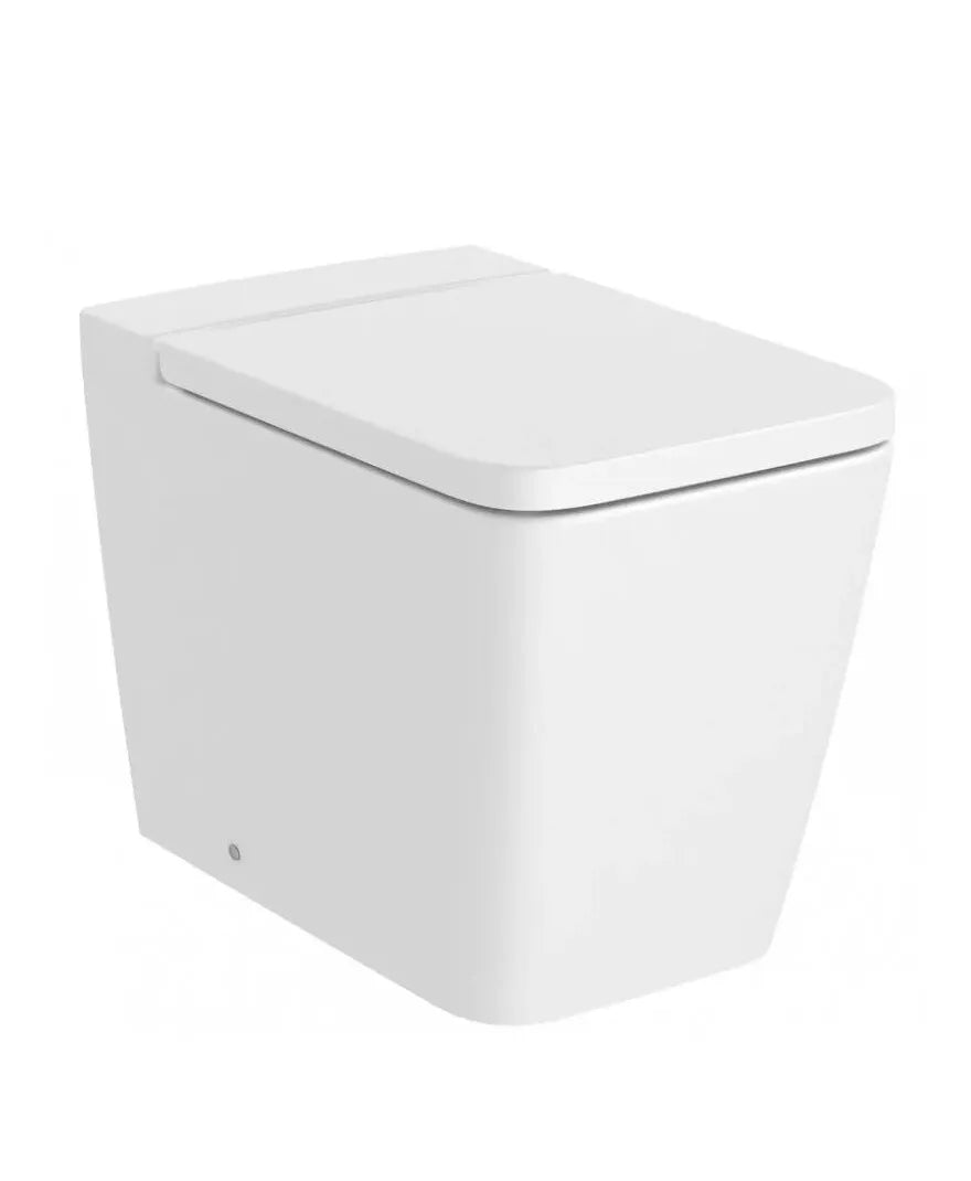 Roca Square Inspira Vaso sanitário de porcelana com caixa alta e acabamento na cor branco fosco Rimless