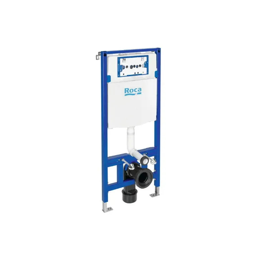 ROCA SQUARE Pack de vaso sanitário suspenso Rimless com tampa e assento amortecido, saída horizontal, placa de acionamento e caixa de descarga