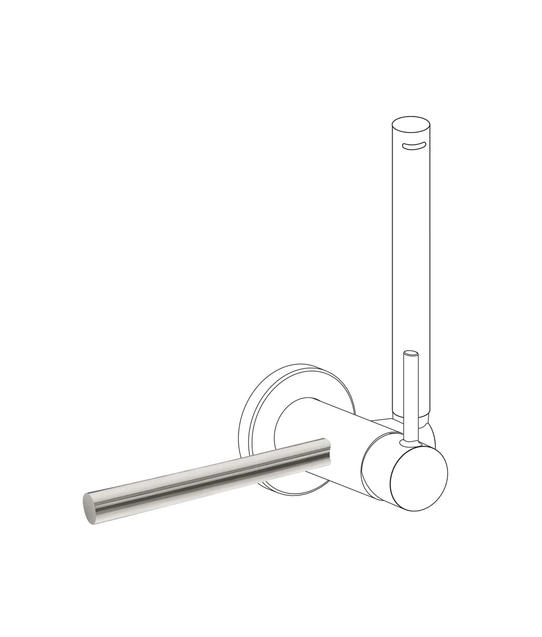 Accesorio porta toallas para grifo con ducha de inodoro con acabado en acero Study Tres 0