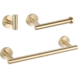 Accesorios de baño dorado cepillado con toallero de 40 cm, portarrollos y 1, 2 o 3 perchas de Valaz