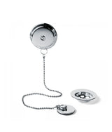 Accesorios para bañera con platillo de desagüe y tapón de latón con acabado cromado TRES