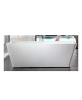 Bañera exenta de acrílico alta calidad 160 cm blanca con válvula de desagüe cromada CASPIO Aquore