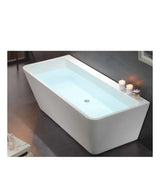 Bañera exenta de acrílico blanco de 170x75 cm con válvula de desagüe cromada MEDITERRÁNEO Aquore
