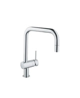 Grifo monocomando extraíble para fregadero fabricado con latón y acabado cromado PELICAN de Aquore