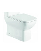 Compact wall-mounted toilet bowl made of sanitary porcelain with a gloss white finish from Creta by Aquore