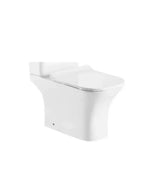Taza de inodoro compacto de porcelana sanitaria blanco brillo y salida dual NEW PALERMO de Aquore