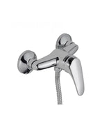 Single-lever shower faucet with shower set included and chrome finish BASE by Aquore
