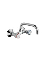 Aquore SHELL chrome finish wall-mounted sink faucet with short spout