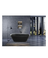 Aquore TASMANIA matte black acrylic freestanding bathtub with drain valve