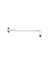 Square-shaped shower arm made of stainless steel with a chrome finish, VOLPE by Aquore.