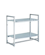Estantería para pared de dos estantes de cristal con acabado cromado CR475 de Aquore