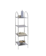 Estantería de pie cromada con cuatro baldas minimalista CR456 de Aquore