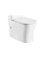Compact wall-mounted toilet bowl in gloss white NIKKO sanitary porcelain by Aquore