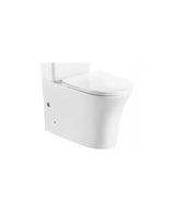 Compact wall-mounted toilet bowl made of sanitary porcelain with a glossy white finish, PARIS by Aquore