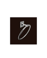 Adhesive bathroom towel ring made of steel with a chrome finish, SQUARE by Aquore