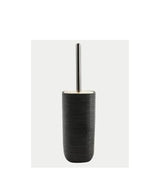 Escobillero de suelo poliresina y madera acabado negro diseño moderno de pie KUBIC Aquore