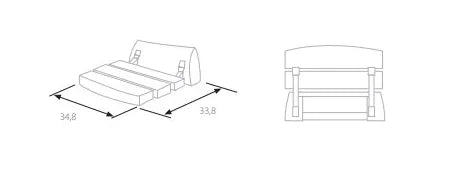 Asiento de ducha de aluminio con acabado cromado Lotus Kassandra 2