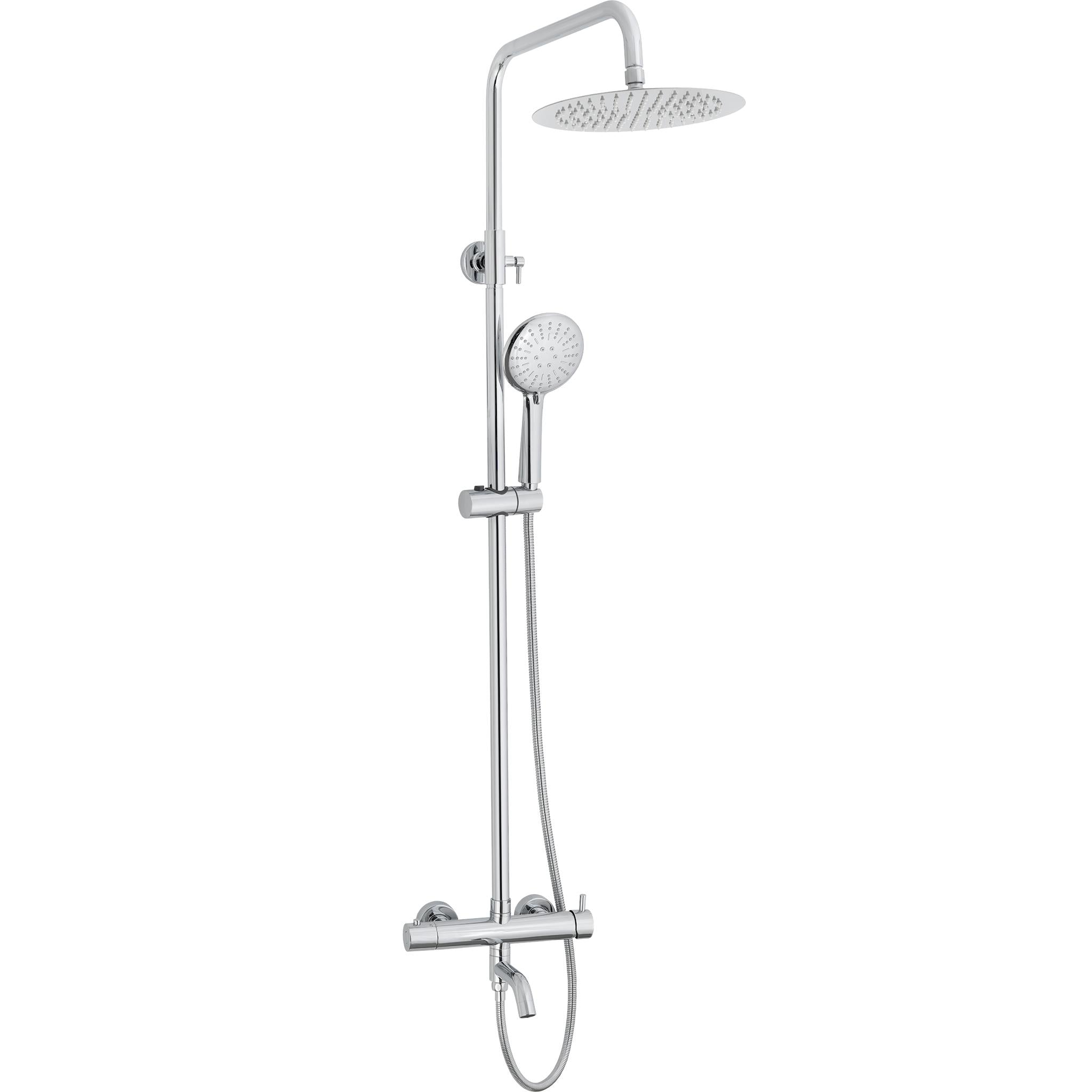 barra de ducha bañera monomando redonda cromada ajustable hasta 150 cm Jabalón de Valaz 0