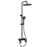 Bath shower bar with a single handle round matte black height adjustable 90 to 150 cm Viar by Valaz