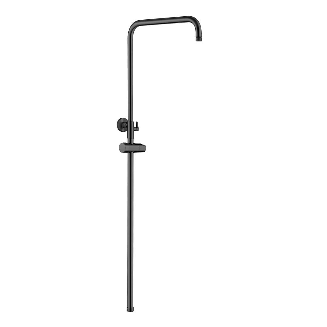 Barra de ducha bañera monomando redonda negro mate altura ajustable 90 a 150 cm Viar de Valaz 2