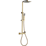 Single handle square brushed gold shower bar 80 to 120 cm shower head 20 25 30 cm Segura by Valaz