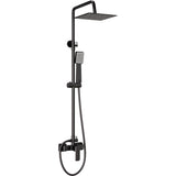Barra de ducha monomando cuadrada extensible de 80 a 120 cm negro mate rociador 20 cm Vinalopo de Valaz