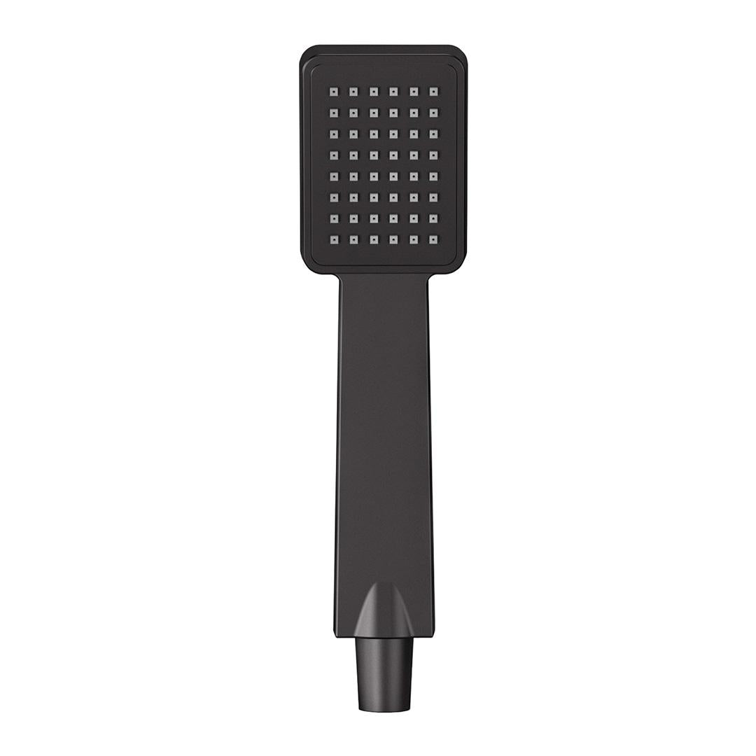 Barra de ducha monomando cuadrada extensible de 80 a 120 cm negro mate rociador 20 cm Vinalopo de Valaz 2
