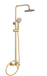 Round single-handle shower bar adjustable up to 120 cm matte gold finish with PVD protection Ebro by Valaz