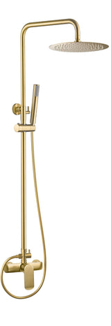 Barre de douche monocommande ronde réglable jusqu a 120 cm doré mat avec protection PVD Ebro de Valaz