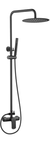 Barre de douche monocommande ronde hauteur réglable de 80 à 120 cm noir mat Turia de Valaz