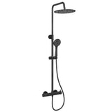 Barra de ducha monomando redonda negro mate 80 a 120 cm Jabalón de Valaz