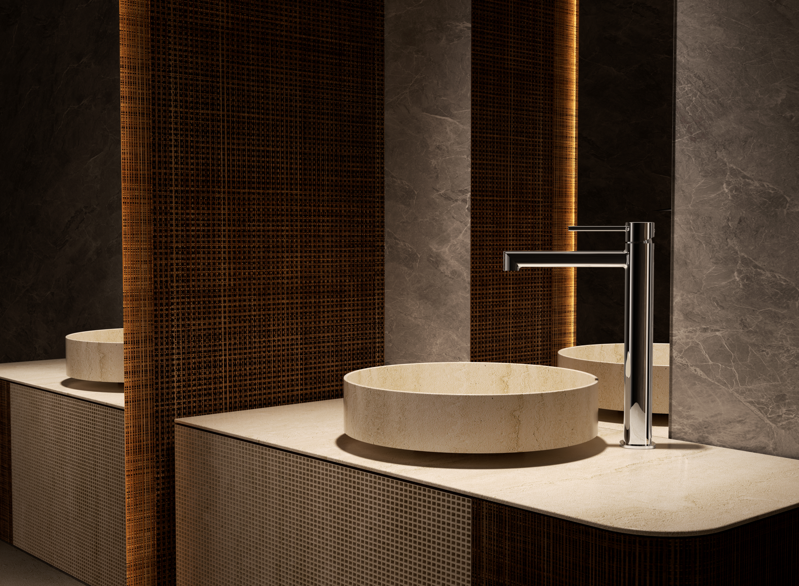 Monomando Lavabo Alto Toscana Oro Cepillado Imex Oro cepillado en ambiente