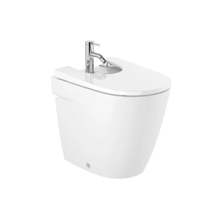 ROCA ONA A357687000 Bidé compacto de pé em porcelana de 36 cm com acabamento branco 