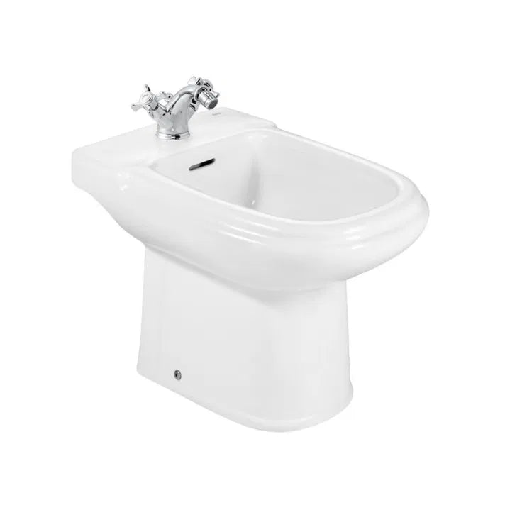 ROCA INSPIRA A351324001 Bidé redondo sem tampa com conjunto de fixação incluído, branco Dama Retro 