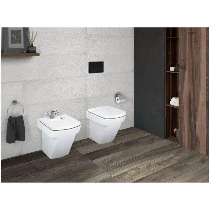 ROCA HALL A357624000 Bidet compacto para instalación adosada a pared de 35,5 cm fabricado en porcelana de color blanco - MerkiMarket