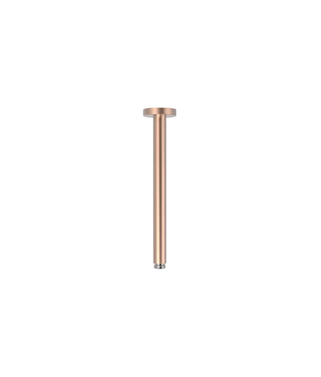 Brazo a techo para rociador de ducha con base redonda acabado oro rosa mate Tres 0