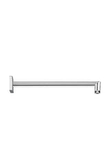 Brazo rociador de ducha para empotrar en pared con base cuadrada y acabado cromado TRES