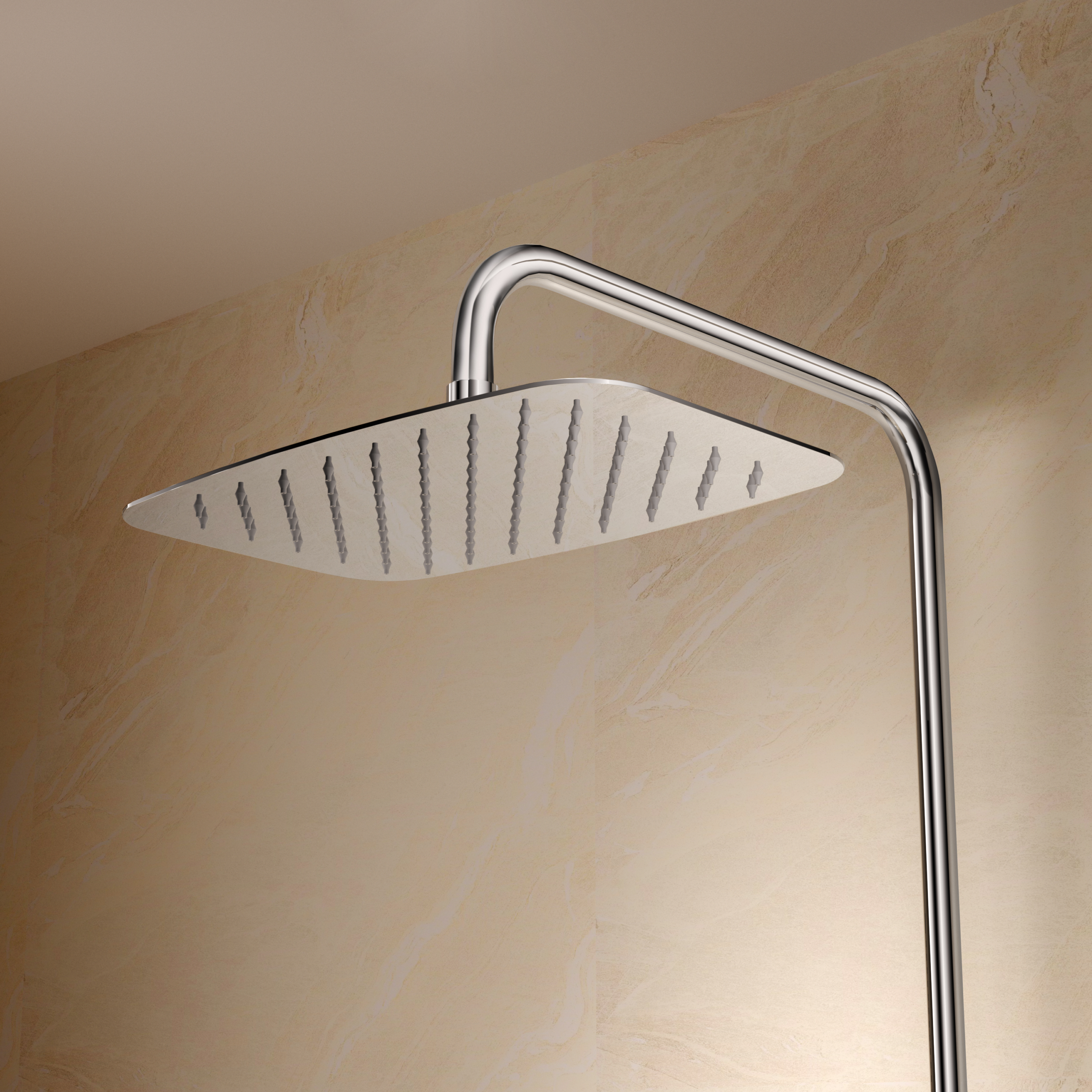 Conjunto Ducha Termostático Toscana Imex Oro rosa cepillado en ambiente