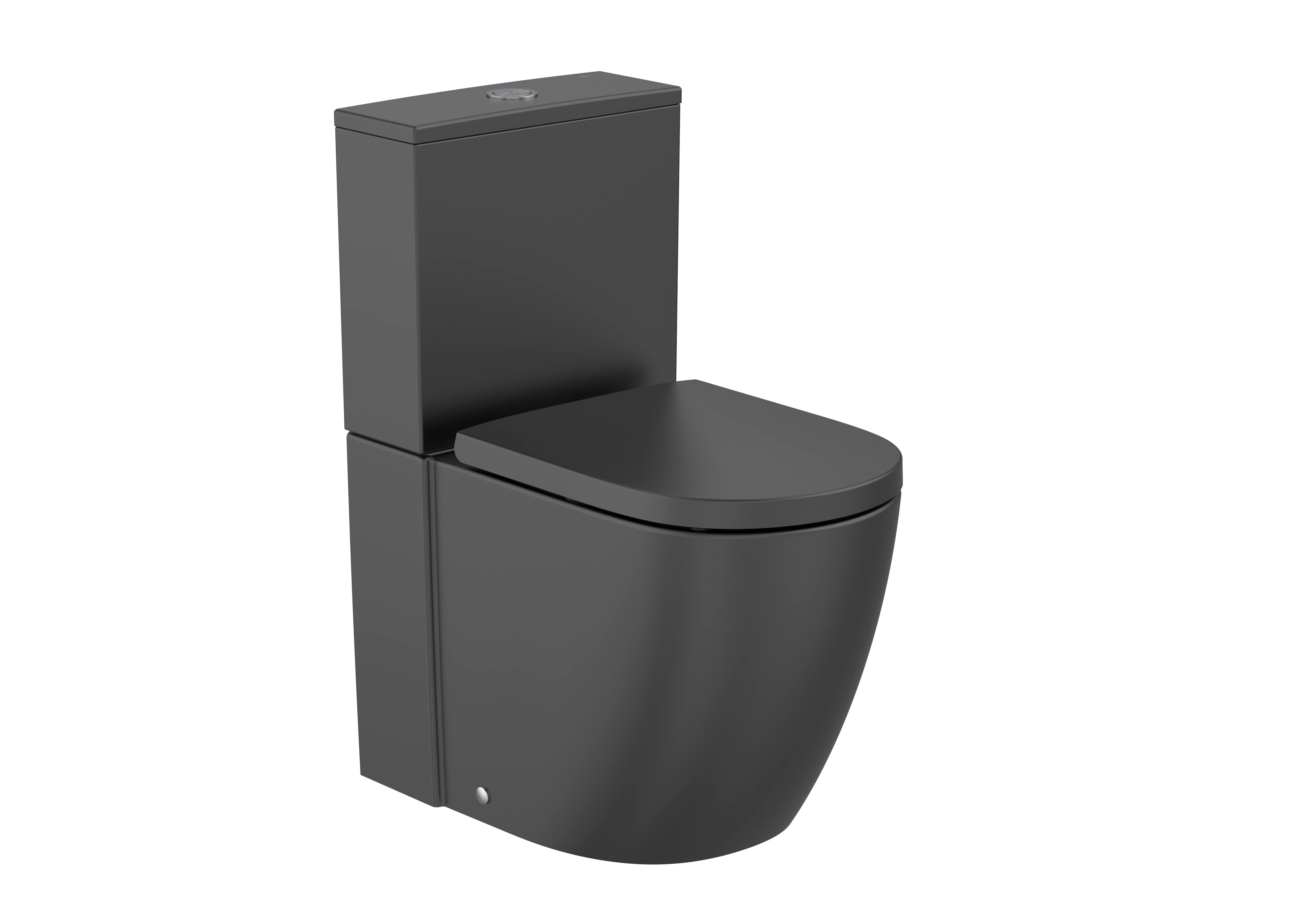 Taza Roca Meridian Rimless Vortex Tanque Bajo Salida Dual — Negro mate