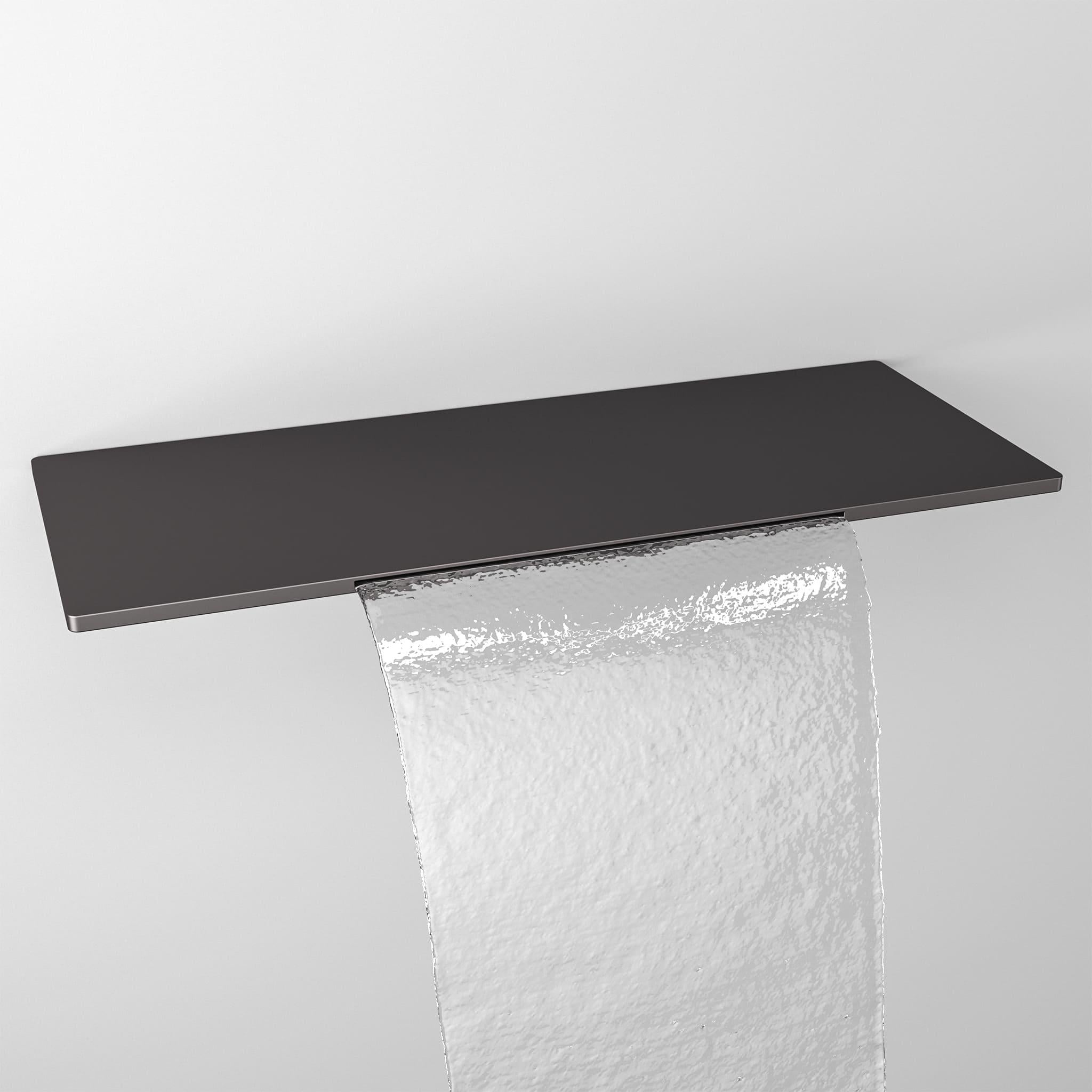 Caño cascada diseño elegante con salida en cascada y acabado negro mate TJ008 de Valaz 2